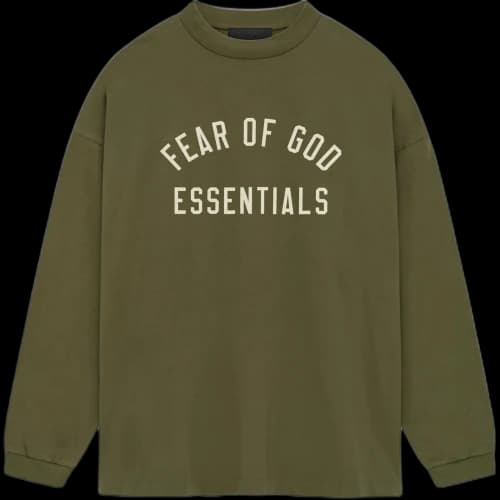Fear of God Essentials Jersey Long Sleeve Tee Military