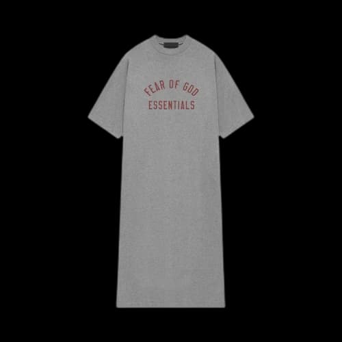 Fear of God Essentials Womens Tri-Blend 3/4 Sleeve Dress Dark Heather
