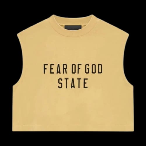 Fear of God Essentials Tri-Blend Cropped Muscle Tee 'Amber'