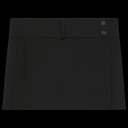 Courrèges Belted Polywool Mini Skirt 'Black'