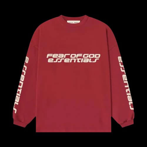 Fear of God Essentials 90's Long-Sleeve Tee 'Crimson'