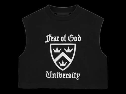 Fear of God Essentials Women's Tri-Blend Cropped Muscle Tee (FW24) Black