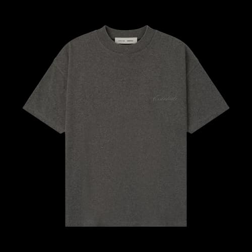 Fear of God Essentials Embroidered Classic Short Sleeve Tee Charcoal Heather