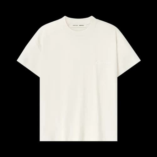 Fear of God Essentials Womens Embroidered Classic Fit Tee Ivory