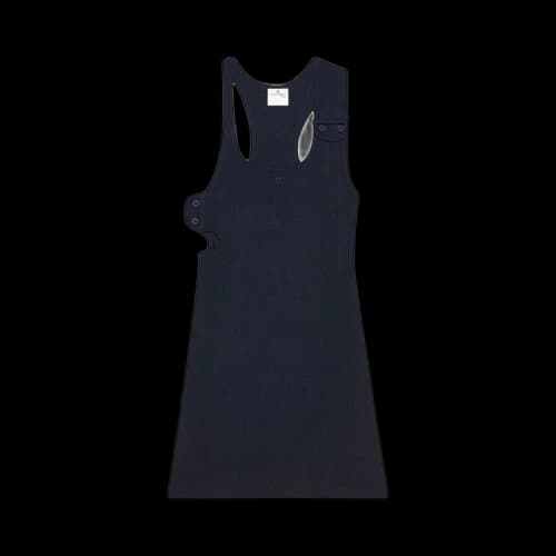 Courrèges Double Buckle 90s Rib Dress 'Navy'