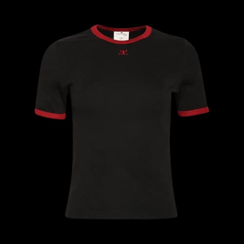 Courrèges Heritage Crewneck T-Shirt 'Black/Ruby'