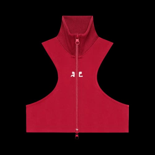 Courrèges Scuba Tracksuit Interlock Cropped Jacket 'Ruby'