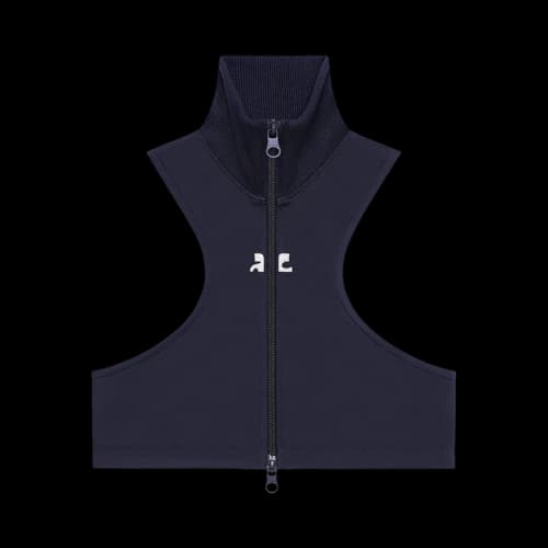 Courrèges Scuba Tracksuit Interlock Cropped Jacket 'Navy'
