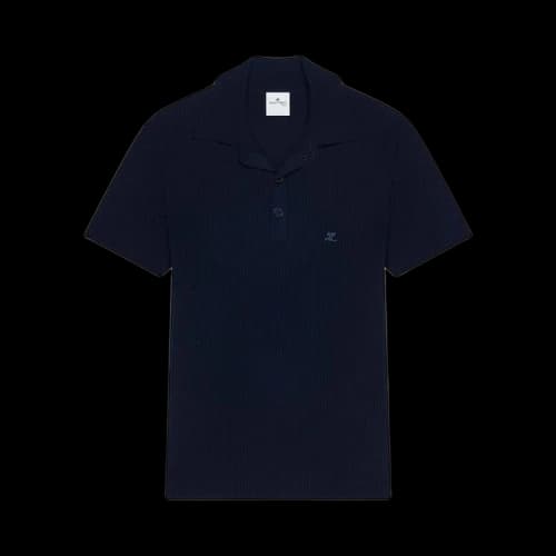 Courrèges Rib Knit Polo 'Navy'
