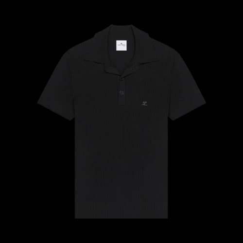 Courrèges Rib Knit Polo 'Black'