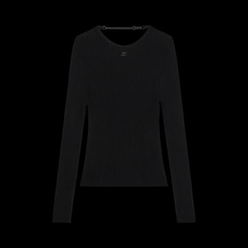 Courrèges Lingerie Strap Rib Knit Sweater 'Black'