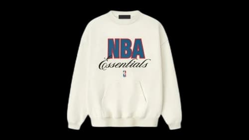 Fear of God Essentials NBA 90's Crewneck Sweatshirt Cream White