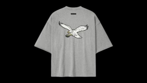 Fear of God Essentials Eagles 90s 3/4 Sleeve Football Tee Concrete Heather
