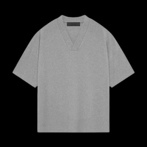Fear of God Essentials V Neck T-Shirt 'Dark Heather Oatmeal'