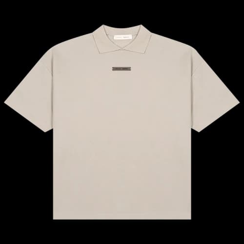 Fear of God Essentials 90s Fit Pique Short Sleeve Polo 'Abbey Stone'