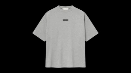 Fear of God Essentials Pique 90's Short Sleeve Tee Concrete Heather