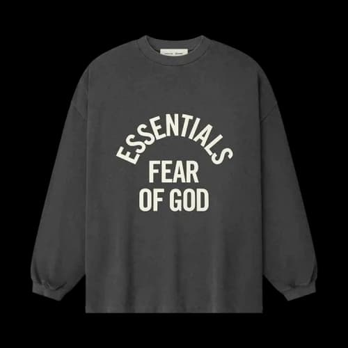 Fear of God Essentials Campus 90's Long-Sleeve Tee 'Faded Black'