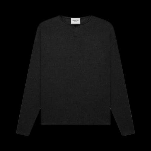 Fear of God Essentials Thermal Henley Long-Sleeve 'Black'