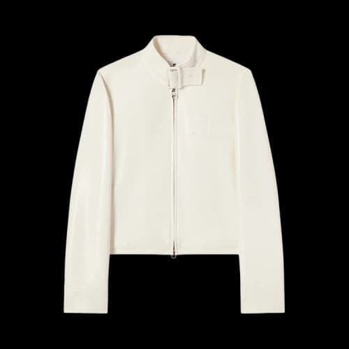 Courrèges City Zipped Vinyl Jacket 'Light Bones'