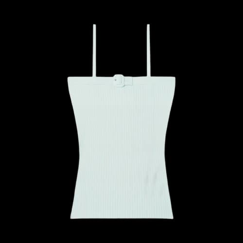 Courrèges Buckle Rib Knit Top 'Light Mint'