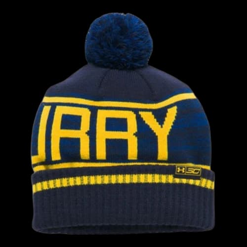 (GS) Under Armour SC30 Pom Beanie 'Blue Yellow'