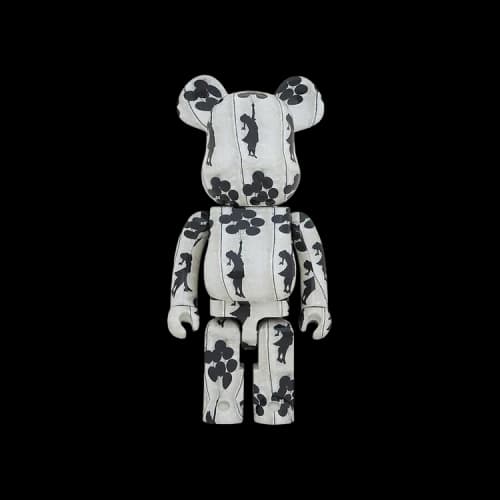Bearbrick BE@RBRICK Flying Balloons Girl 1000% 'Grey/Black'