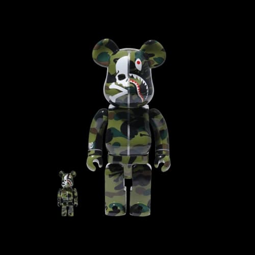 Bearbrick BE@RBRICK x BAPE x Mastermind 100% & 400% Set 'Green Camo'