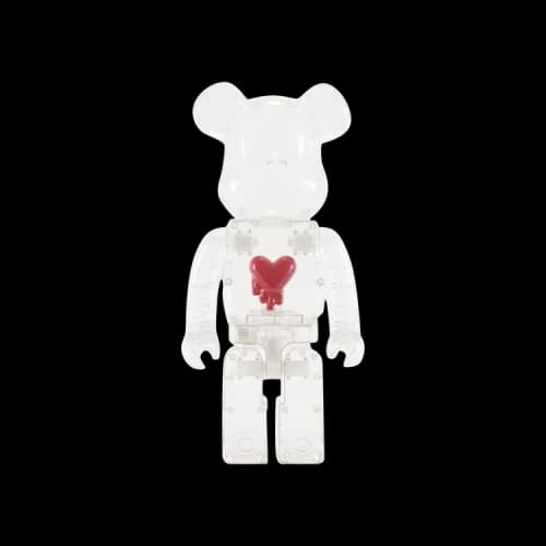 Bearbrick BE@RBRICK x Emotionally Unavailable Red Heart 1000% 'Clear'