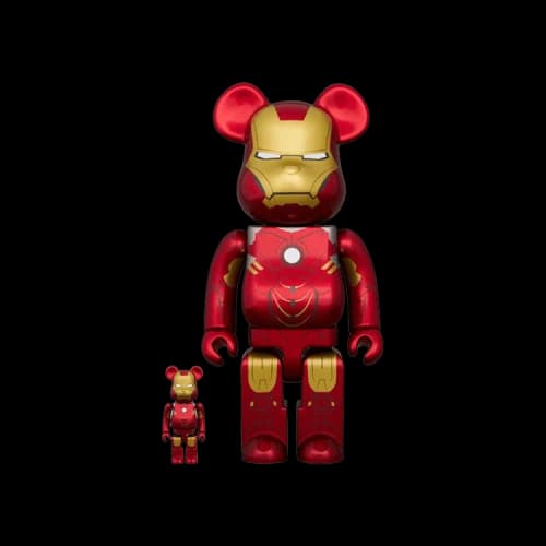 Bearbrick BE@RBRICK x Marvel The Infinity Saga Iron Man Mark IV 100% & 400% Set 'Red/Gold'
