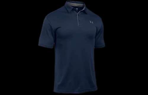 Under Armour Tech Golf Sports Loose Breathable Short Sleeve Polo Shirt Navy Blue