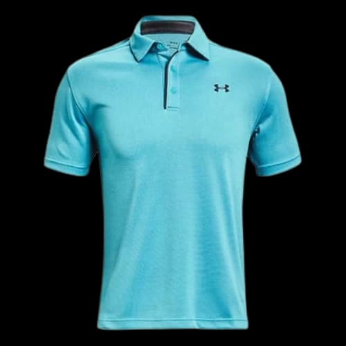Under Armour Tech Golf Breathable Sports Short Sleeve Polo Shirt Blue