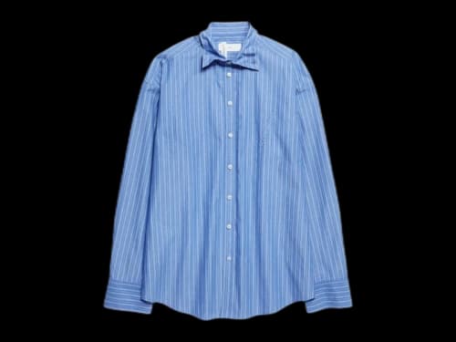 H&M x Glenn Martens Poplin Wire Boning Shirt Blue/Stripe