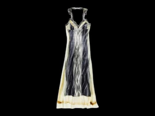 H&M x Glenn Martens Printed Satin Dress Black/Pattern