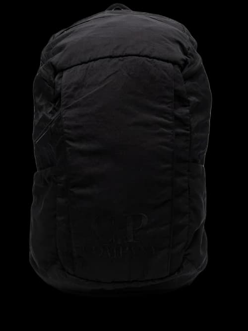 C.P. Company Embroidered Logo Nylon Backpack Black