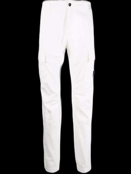 C.P. Company Stretch Sateen Cargo Pants Gauze White