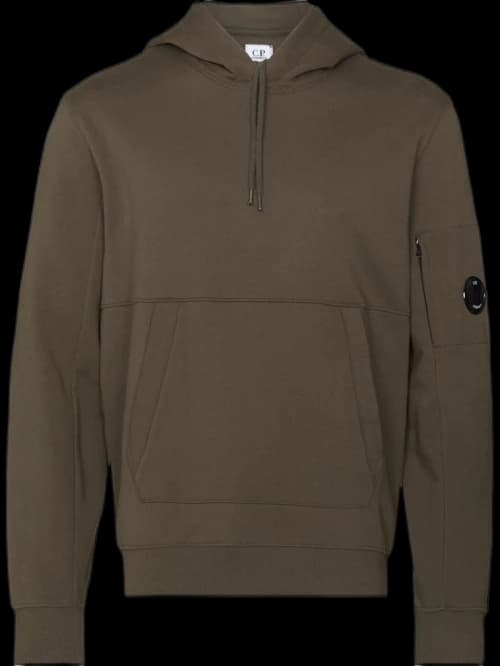 C.P. Company Diagonal Raised Fleece Pullover Hoodie Ivy Green