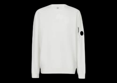 C.P. Company Light Fleece Crewneck Sweatshirt White