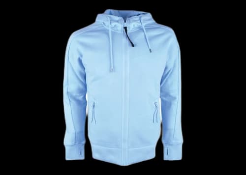 C.P. Company Diagonal Raised Fleece Goggle Hoodie Sky Blue