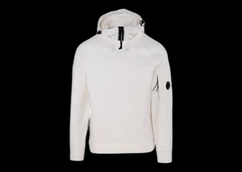 C.P. Company Light Fleece Pullover Hoodie White