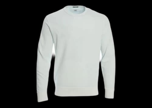 C.P. Company Cotton Fleece Resist Dyed Sleeve Logo Sweatshirt Baby Blue