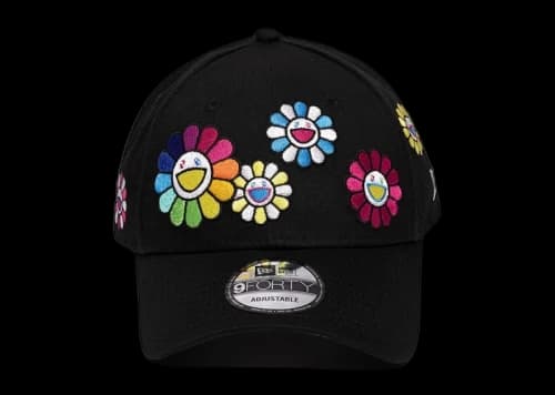 New Era x Takashi Murakami Flower Allover 9Forty Cloth Strap Hat Black Multi