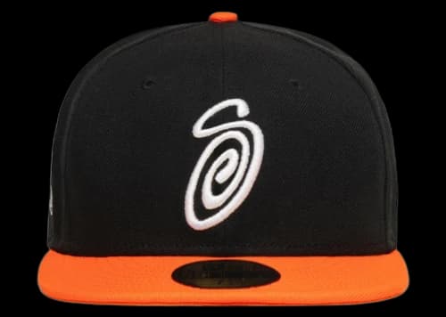 Stussy New Era Swirly S 59Fifty Fitted Cap Black/Orange