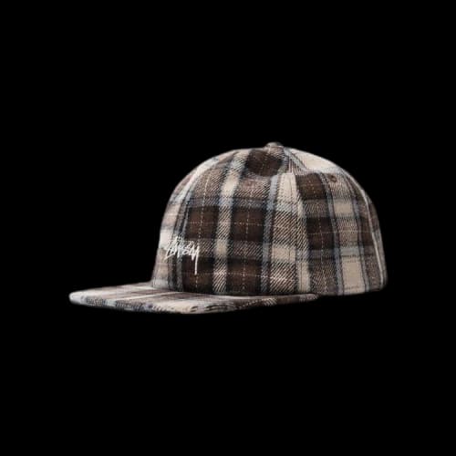 Stussy Flannel Plaid Stock Strapback 'Brown'