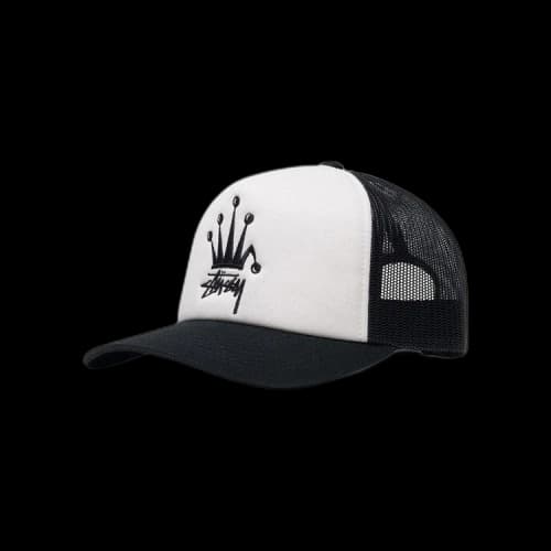 Stussy Crown Stock Trucker Cap Black