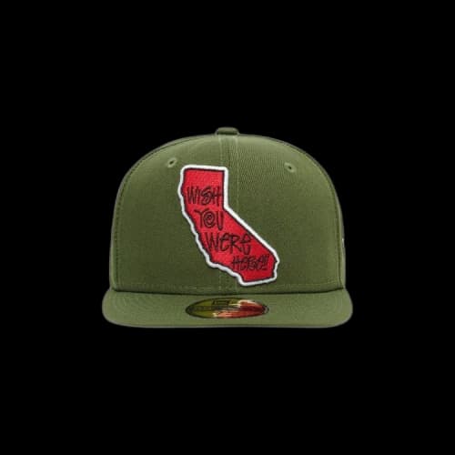 Stussy x New Era Wish You Were Here 59Fifty Fitted Cap Army