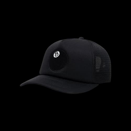 Stussy 8 Ball Trucker Cap Black