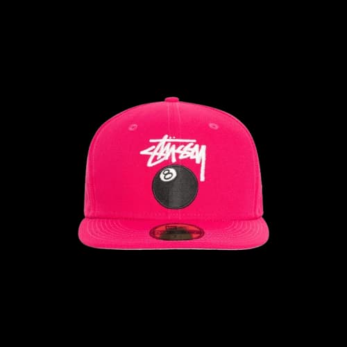 Stussy New Era 59Fifty 8 Ball Stock 'Magenta'