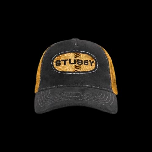 Stussy Low Pro Trucker Cut-Out Leather Snapback 'Honey'