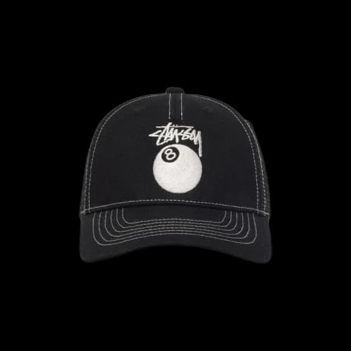 Stussy Low Pro Trucker 8 Ball Snapback 'Black'