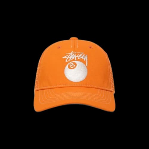 Stussy Low Pro Trucker 8 Ball Snapback 'Orange'